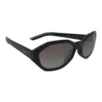 PRADA Acetate Irregular Shape Sunglasses Unisex Black
