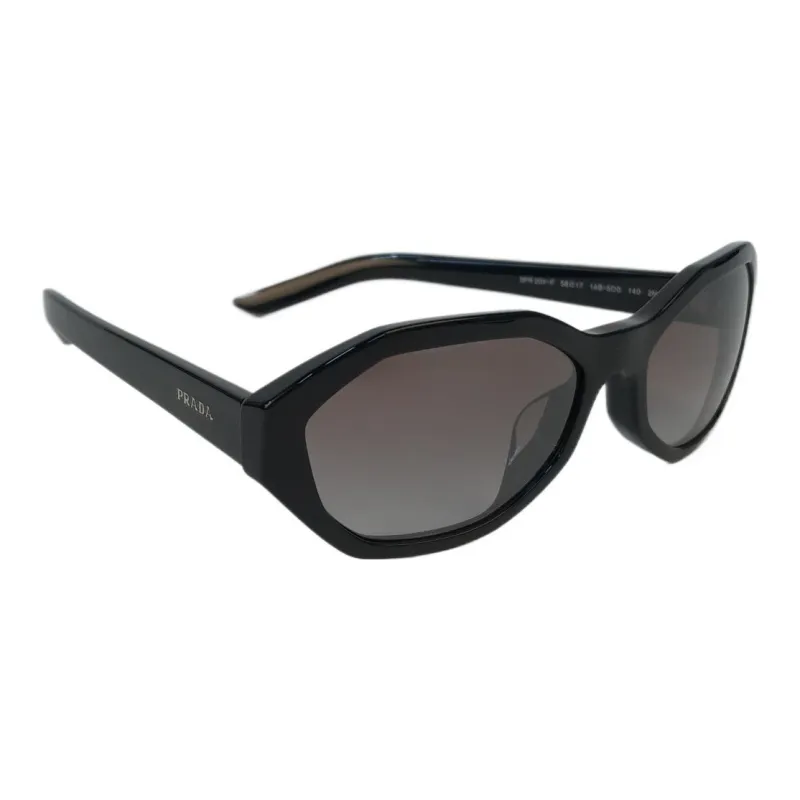 PRADA Acetate Irregular Shape Sunglasses Unisex Black-0