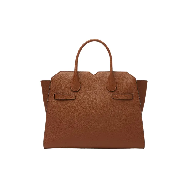 Valextra Millepunte Calfskin Shoulder Bag, Crossbody Bag, Handbag Medium Size Women's Chocolate Brown-2
