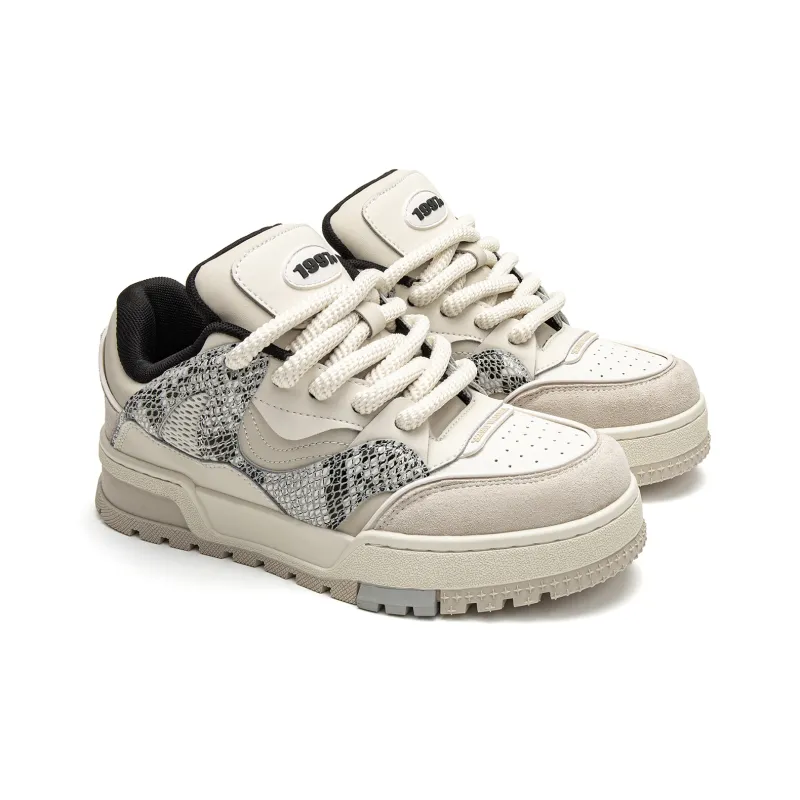 Youthloser Wear Resistant Low Top Skateboard Shoes Unisex Beige-2