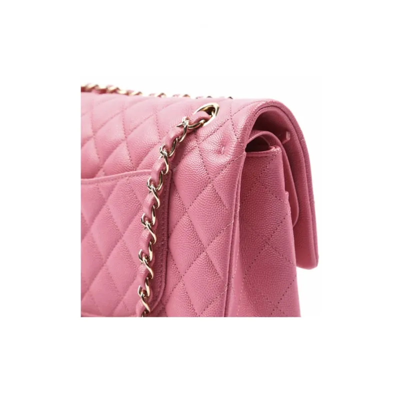 CHANEL Classic Flap CF Grain Calfskin Flap Bag, Shoulder Bag, Crossbody Bag Medium Size Women's Rubber Pink-2
