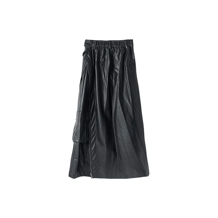 HUANXIANGZHE Skirt Unisex Black-1
