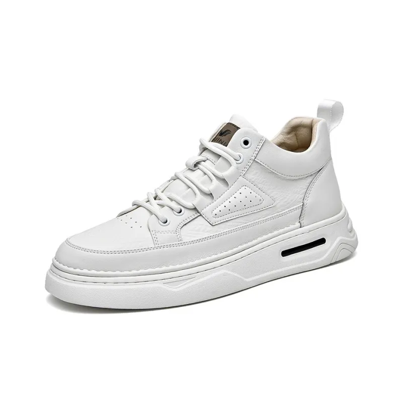 Rich Birds Cushioned Wear Resistant Lightweight Height Increasing Low Top Skateboard Shoes Men's Ecru-1
