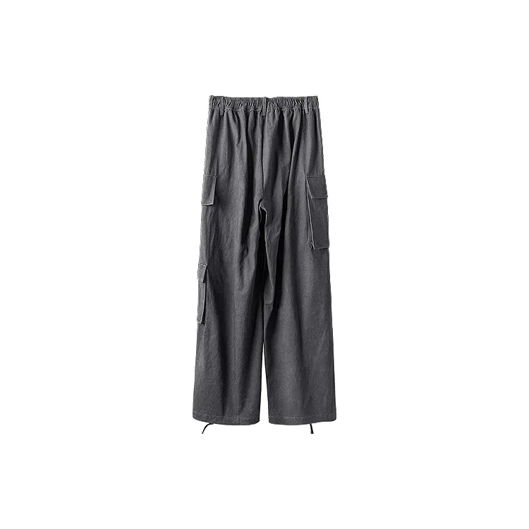 HUANXIANGZHE Casual Pants Unisex Gray-1