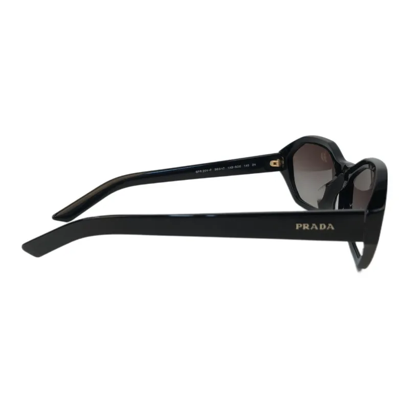 PRADA Acetate Irregular Shape Sunglasses Unisex Black-2