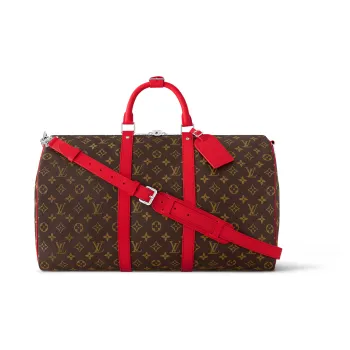 LOUIS VUITTON KeepallBandoulière Coated Canvas With Cow Leather Trim Travel Bag Men's