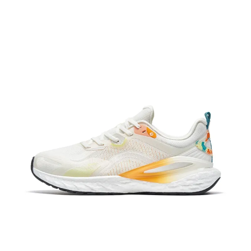 XTEP Cushioning Anti Slip And Wear Resistant Low Top Running Shoes Men's White Orange-1