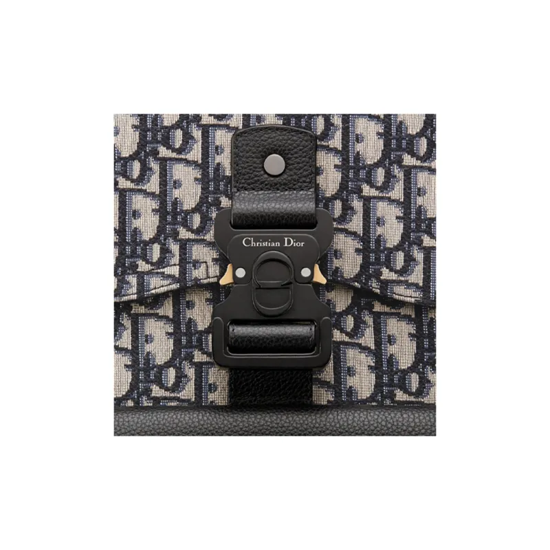DIOR Fabric Laptop Backpack Men's Beige Black-4