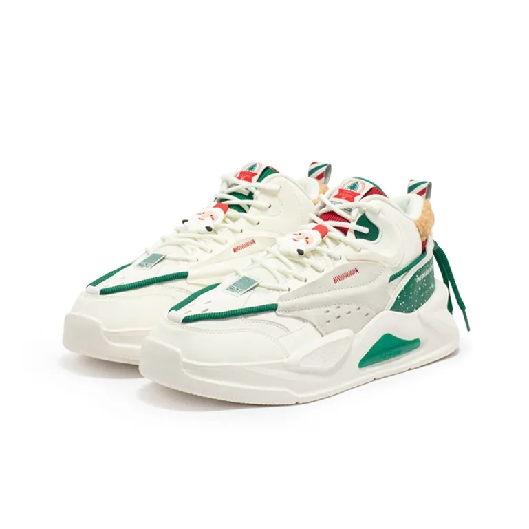 361° Life Collection Thermal Slip Resistant And Abrasion Resistant Low Top Skateboard Shoes Men's White Green-2