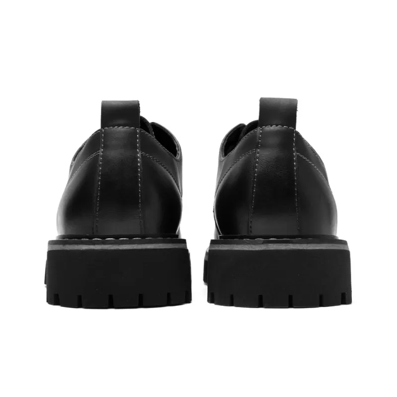 HLA Dress Shoes Men Low Top Black/Brown-3