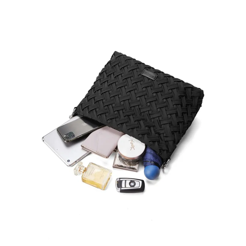 MELLO GOGO Fabric Shoulder Bag Regular Women's Black-3
