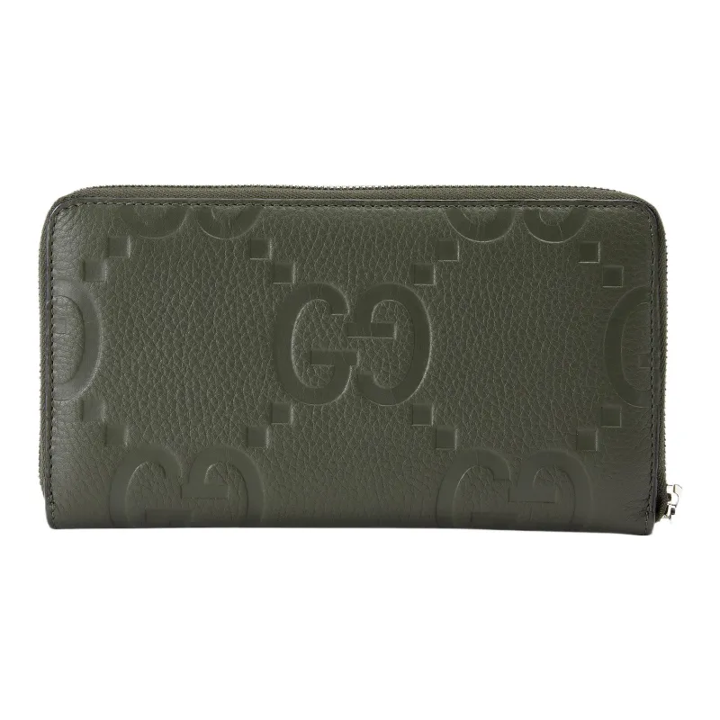 GUCCI Leather Wallet Large Size Men's Dark Green-2