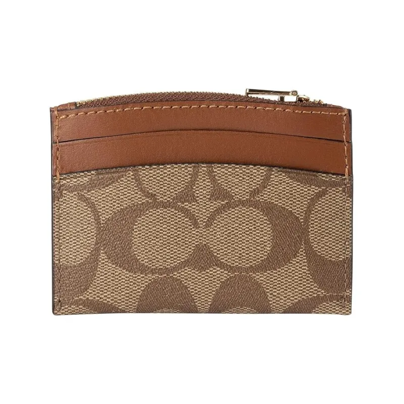 COACH Card Case Canvas Card Holder Mini Unisex Khaki-2