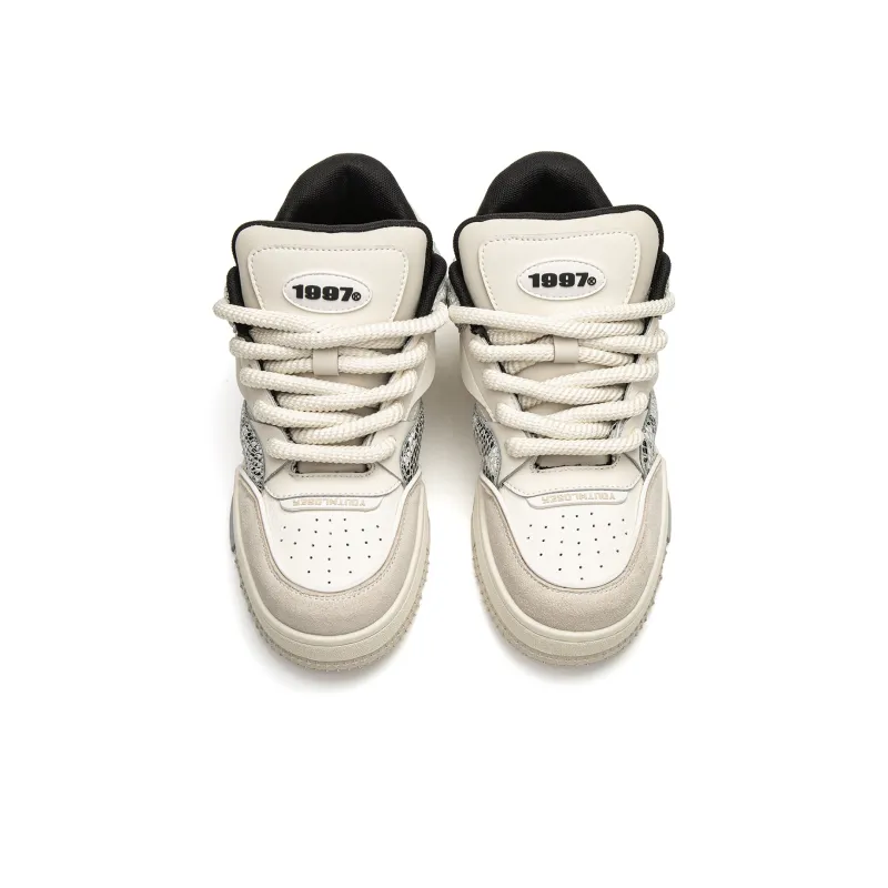 Youthloser Wear Resistant Low Top Skateboard Shoes Unisex Beige-3