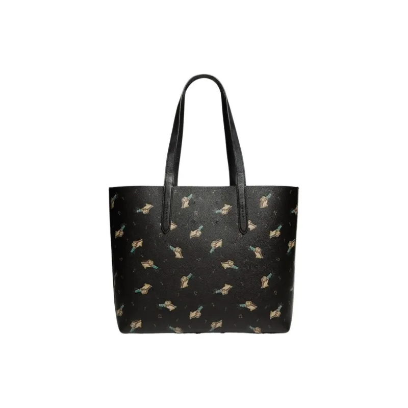 COACH Highline Pebbled Leather Tote Bag Shopping Bag Shoulder Bags Women's Black-3