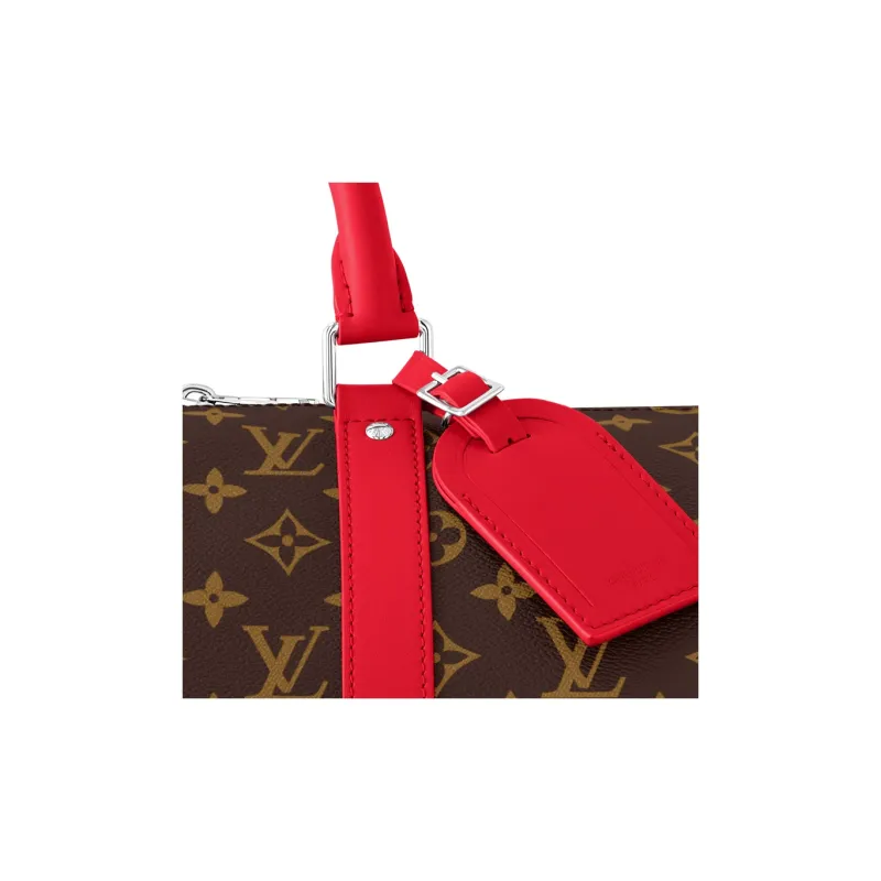 LOUIS VUITTON KeepallBandoulière Coated Canvas With Cow Leather Trim Travel Bag Men's-4