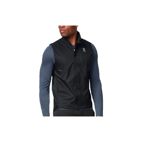 On WEATHER Vests Men Black