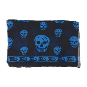 Alexander McQueen Skull-print Frayed-edge Scarf