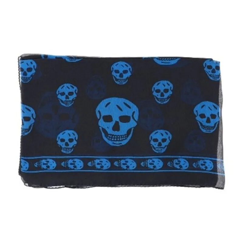Alexander McQueen Skull-print Frayed-edge Scarf-0