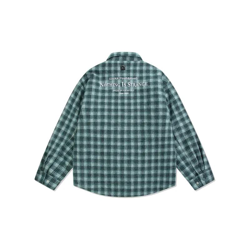 Guuka Puffer Jacket Men's Green Plaid-1