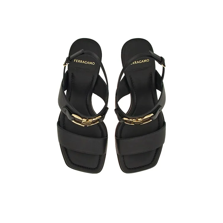 FERRAGAMO 55mm Gancini-buckle Leather Sandals-2