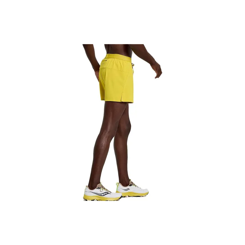 Saucony Outpace Casual Shorts Men Yellow-2