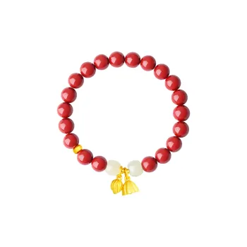 Drunk On The City Reconstructed Cinnabar Jade Bracelet Festival Gift Women's