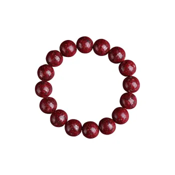 Drunk On The City Reconstructed Cinnabar Jade Bracelet Festival Gift Unisex