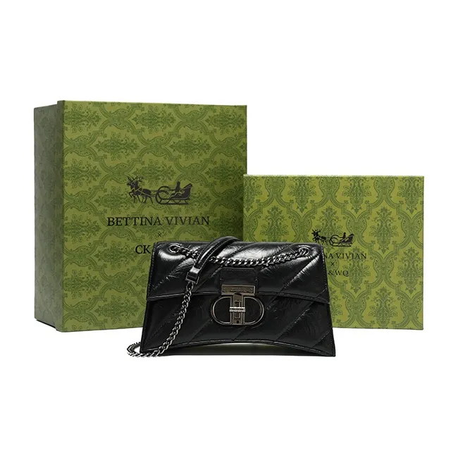 BETTINA VIVIAN PU Crossbody Bag Hourglass Bag Shoulder Bag Regular Women's Black-0