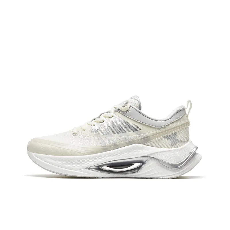 XTEP Shadow Engine Pro Wear Resistant Rebound Cushioning Low Top Running Shoes Men's White Gray-0