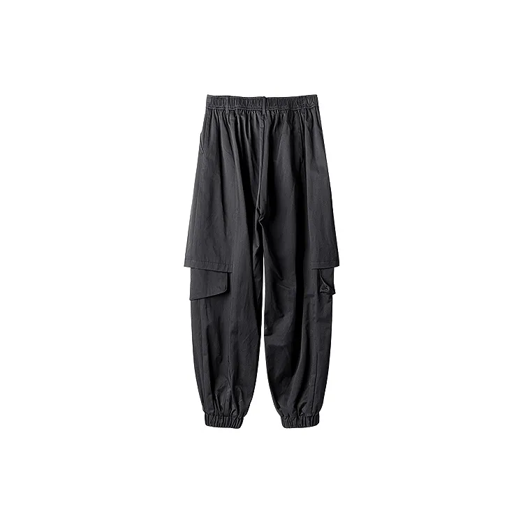 HUANXIANGZHE Casual Pants Unisex Black-1