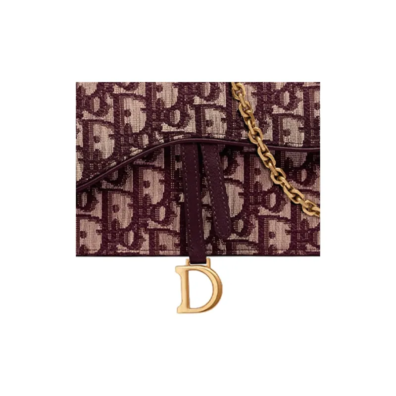 DIOR Saddle Cow Leather Saddle Bag Combo Bag Handheld Shoulder Bag Crossbody Bag Women's Burgundy-4