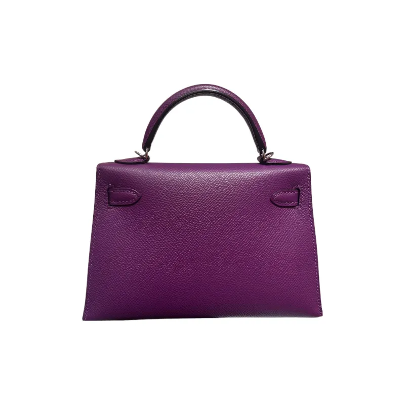 HERMES Mini Kelly 2nd Generation Epson Leather Kelly Bag Handbags Mini Women's Sea Cucumber Purple-1