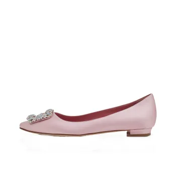 MANOLO BLAHNIK Hangisi Satin Ballerina Shoes