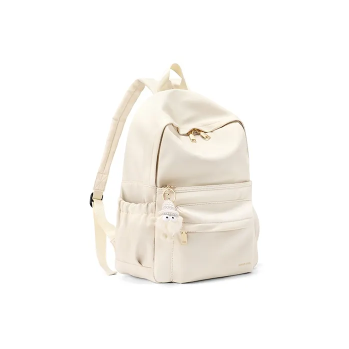 MAKEUP KITTEN Polyester Handbag Backpack Backpack Regular Unisex Ecru-3