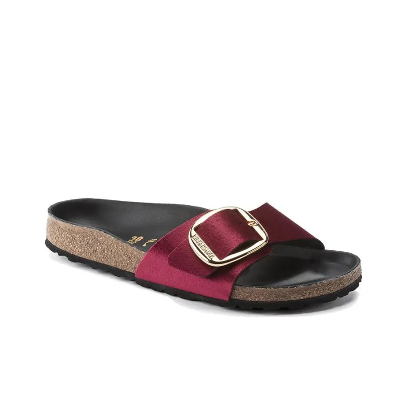 Birkenstock Madrid Big Buckle Slide Slippers Women's Red Narrow Fit-2