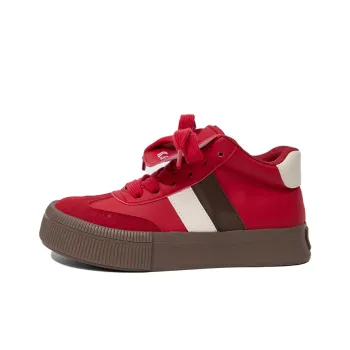 Feiyue High Top Skateboard Shoes Women's Red Black Beige