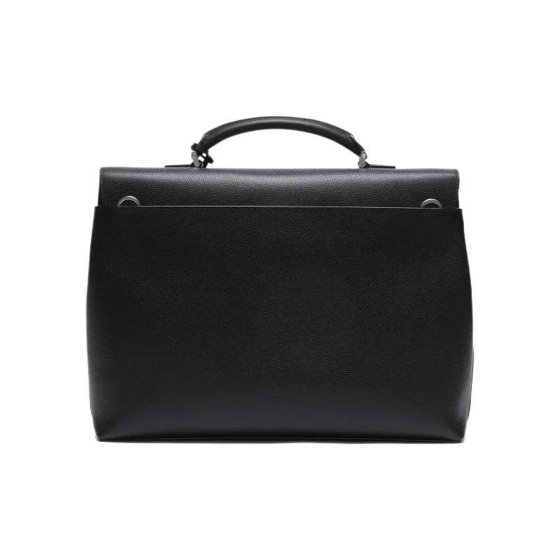 Valextra Avietta Millepunte Calfskin Briefcase Shoulder Bag Crossbody Bag Handbag Women's Black-1