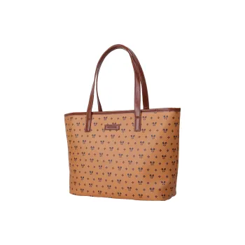 Disney Mickey Series Leather PVC Tote Bag Shopping Bag Shoulder Bags Women's Beige Brown