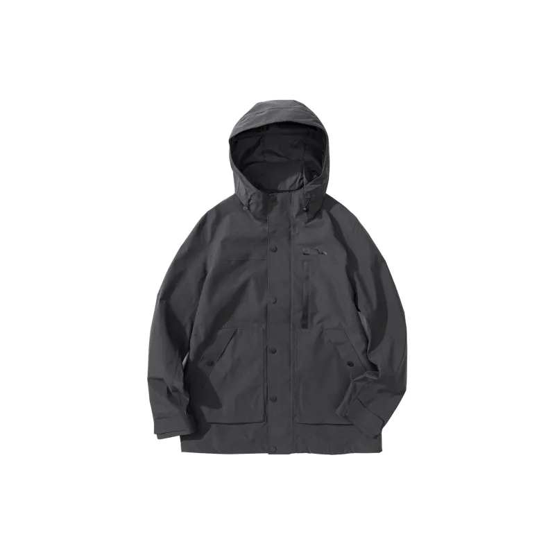 Jack Wolfskin Water Resistant Windproof Warm Water Repellent Windbreaker Jacket Men's Dark Gray-1