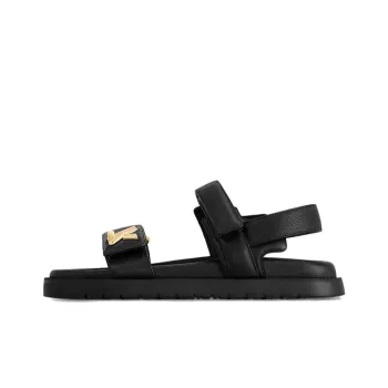 LOUIS VUITTON Sunset Painted Series Beach Sandals Women's Black