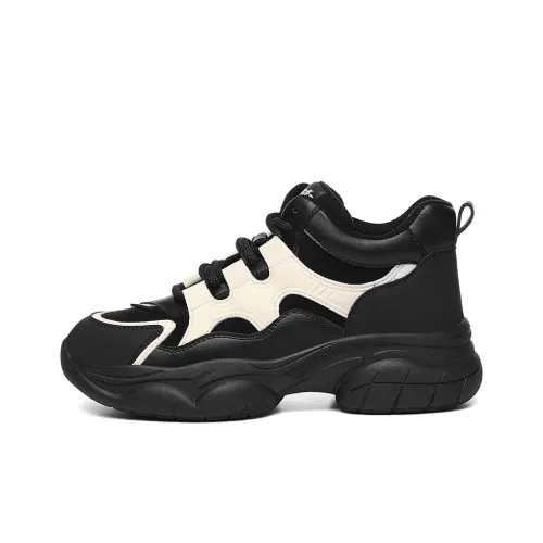 Golden Silk Rabbit Height Enhancing Balance Impact Resistant Low Top Chunky Sneakers Women's