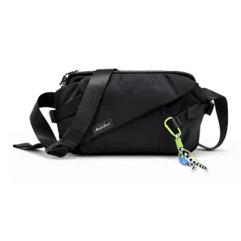 MashaLanti Nylon Fabric With Synthetic Leather Messenger Bag Crossbody Bag Sling Bag Regular Men's Black