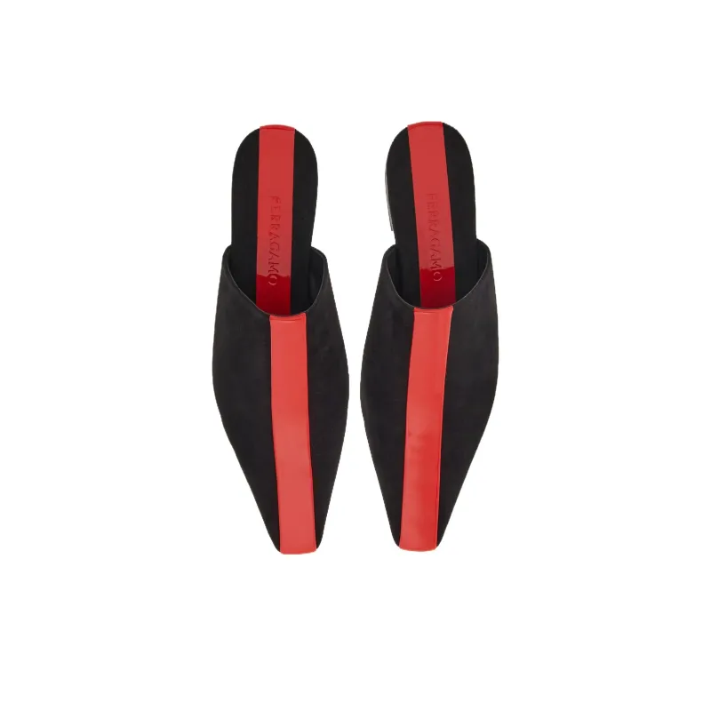FERRAGAMO Wrap toe Slippers 2cm Women's Black-2