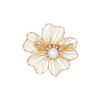 COCOKIM Freshwater Pearl Brooches Unisex Gold