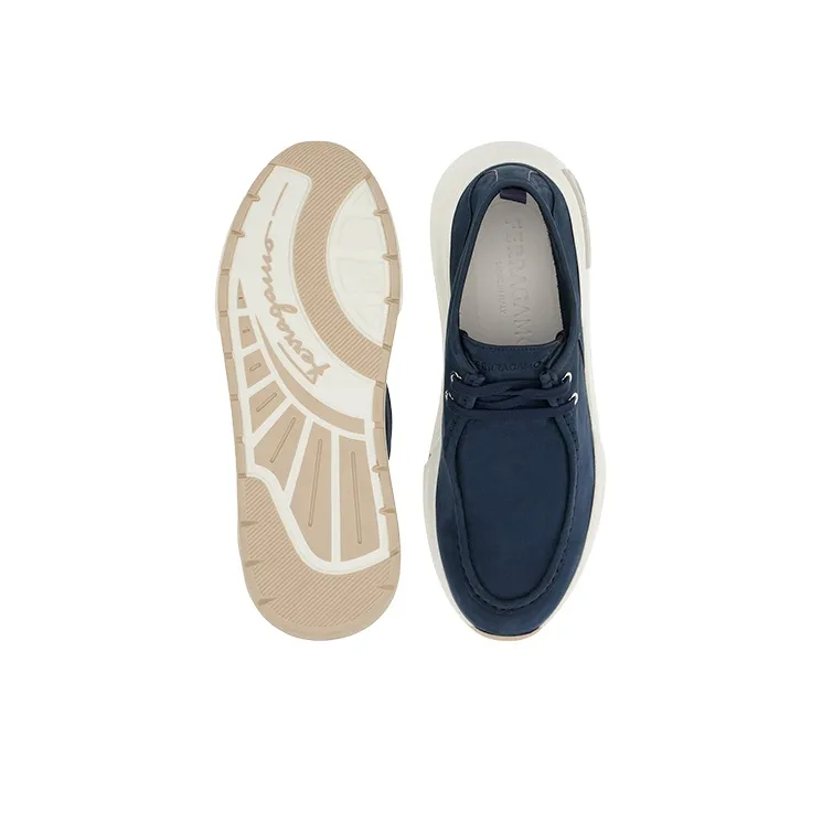 FERRAGAMO GANCINI Low Top Casual Shoes Men's Ocean Blue-4