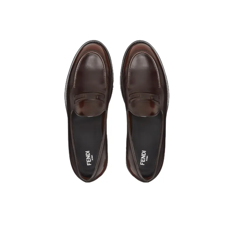 FENDI FF-embossed Patent Leather Loafers-3