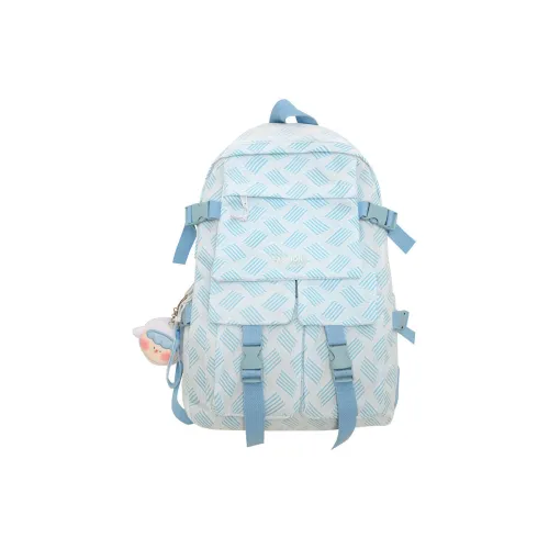 ResNonverba Nylon Laptop Backpack Unisex Gray/Pink/Dark Pink/Blue/Green