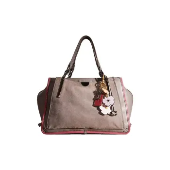 COACH Dreamer Smooth Leather Suede Tote Bag Shopping Bag Shoulder Bag Handbag Large Size Women's Deep Bronze/Gray