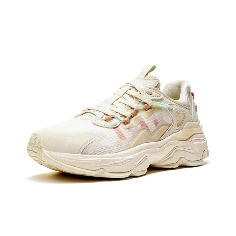 XTEP Junling 2.0 Anti-Slip And Wear-Resistant Breathable Low-Top Running Shoes Women's Beige Pink-1